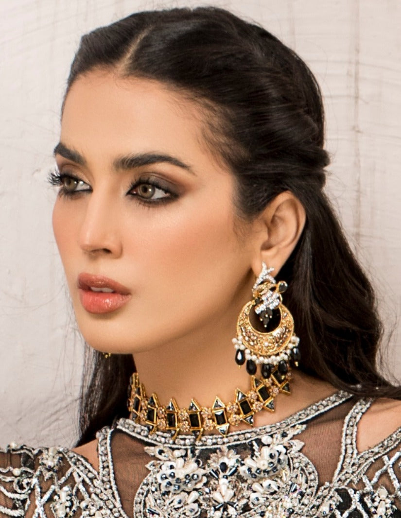 Textured Black Earrings