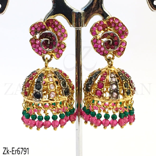 Floral jhumkis