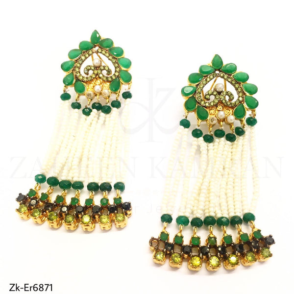 Handwoven Emerald Earrings