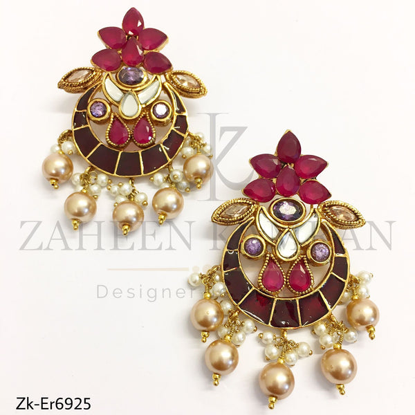 Red Meena Earrings