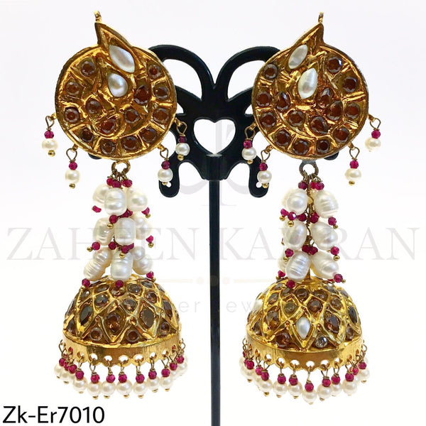 Kundan long Jhumkis