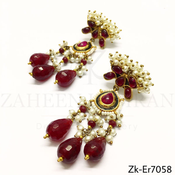 Ruby Pearls Earrings