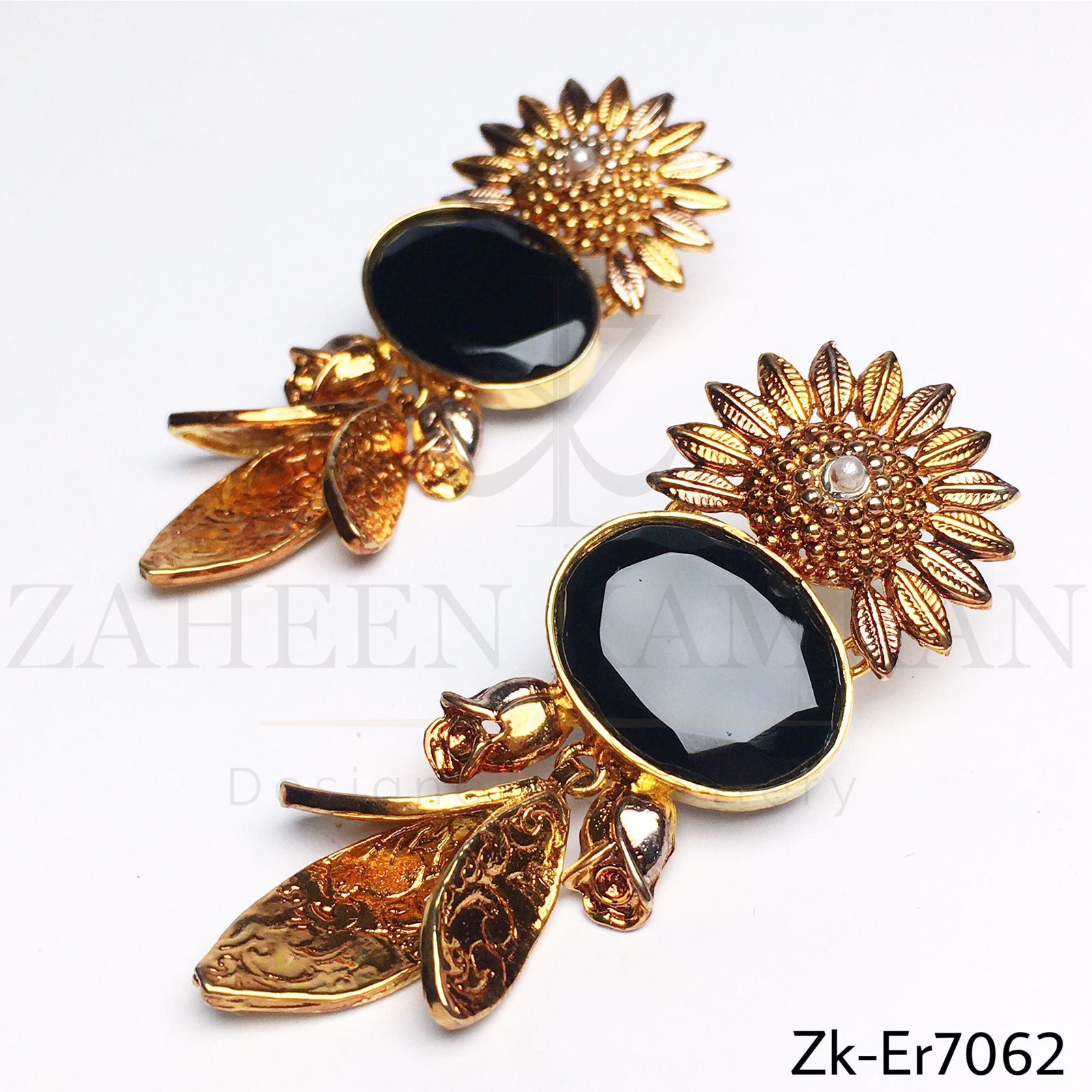 Black Sunflower Earrings