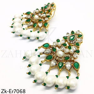 Emerald Pearly Earrings