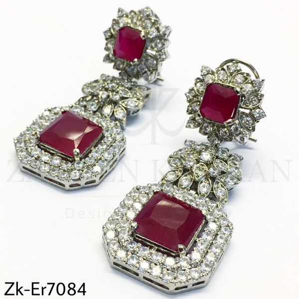 Ruby Silver Earrings