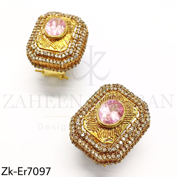 Pink Textured Earrings