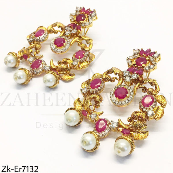 Gold Ruby Earrings