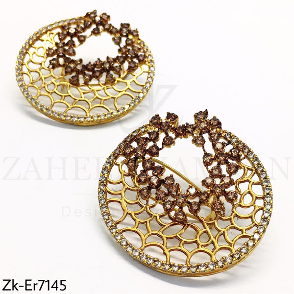 Round CutWork Earrings