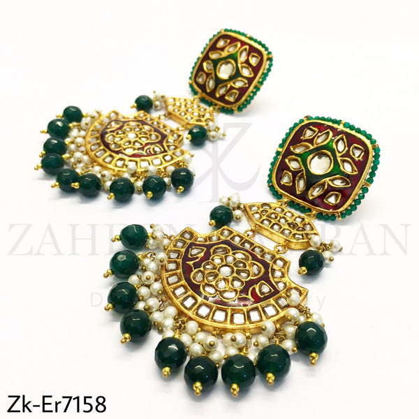 Kundan Meena Earrings