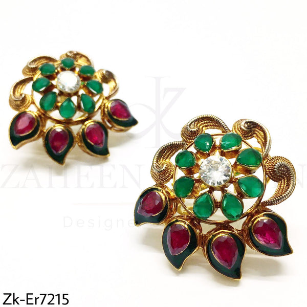 Floral Meena Earrings