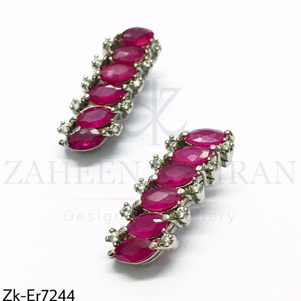 Ruby Silver Earrings