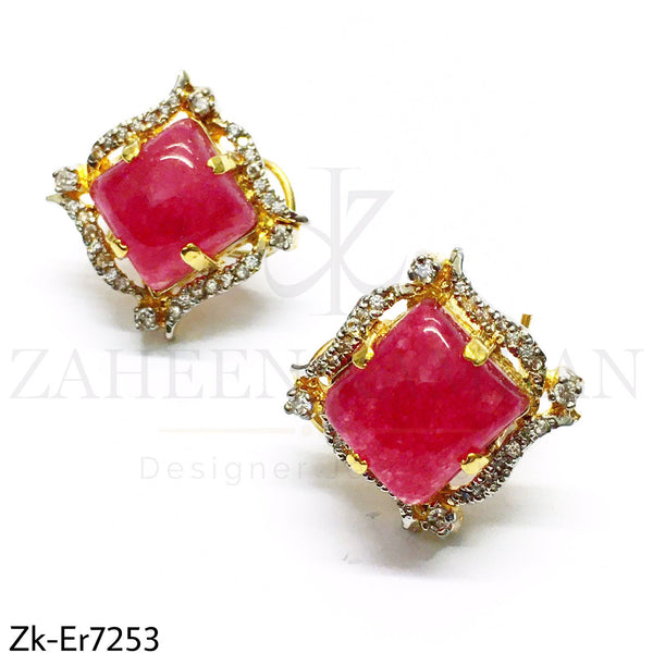 Square Red Studs