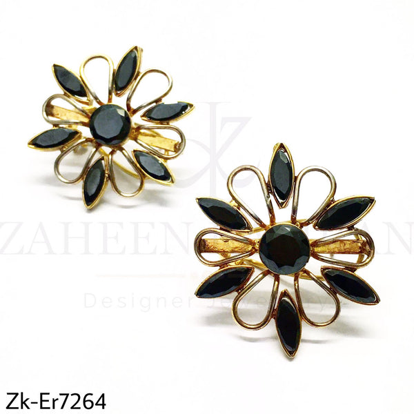 Black Flower Earrings