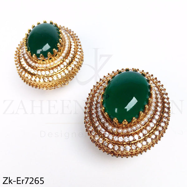 Oval Emerald Earrings