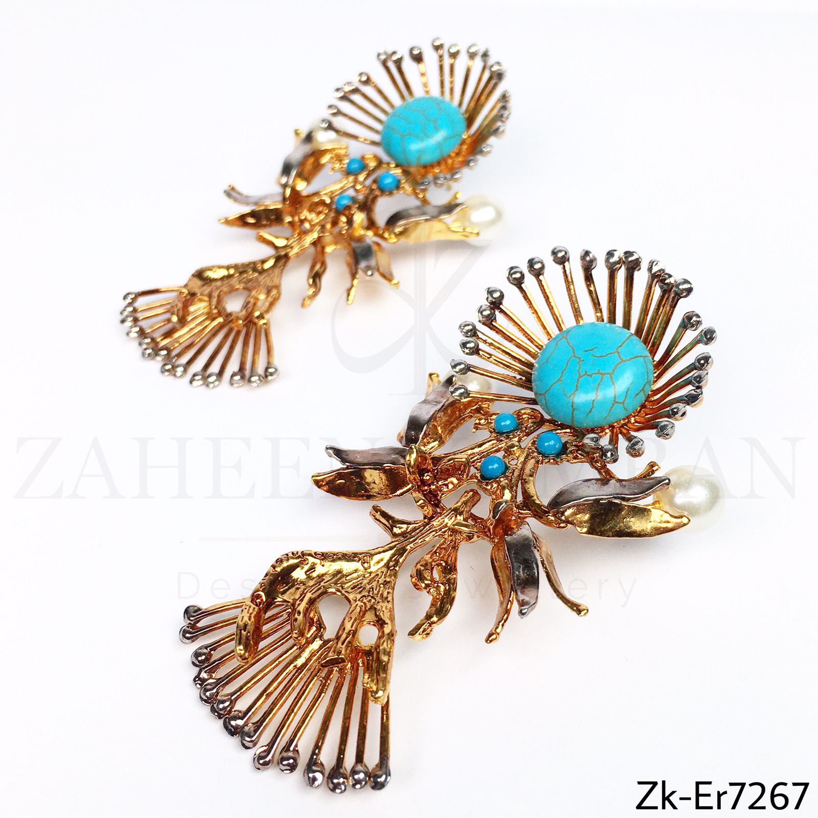 3D feroza Earrings