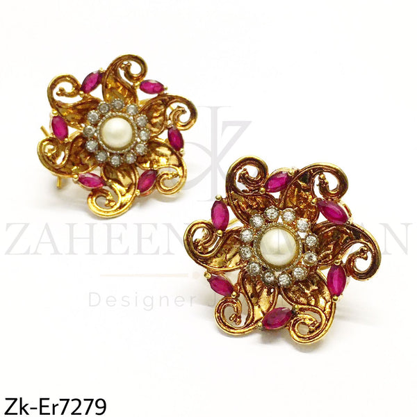 Floral Ruby Earrings