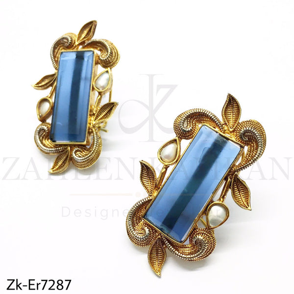 Sapphire Gold Earrings