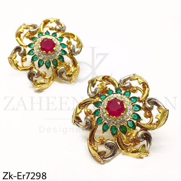 Floral Golden Earrings