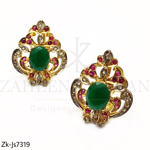 Emerald Ruby Studs