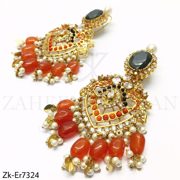 Orange Traditional Earrings