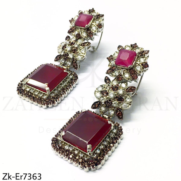 Ruby Silver Earrings