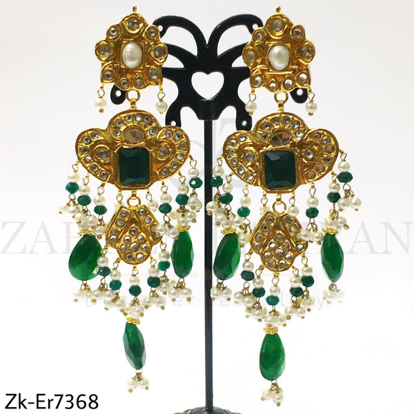 Emerald Kundan Earrings