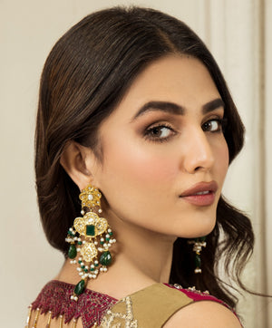 Emerald Kundan Earrings