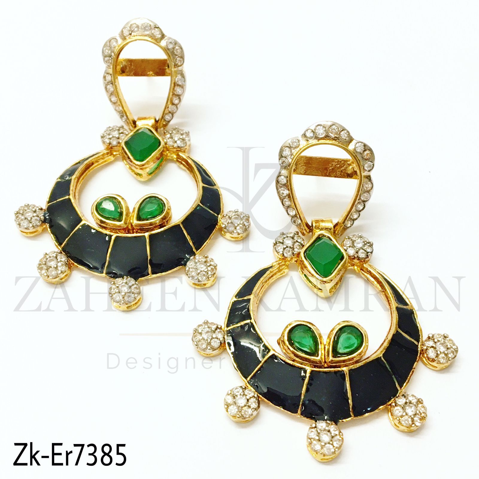 Black minna moon earrings