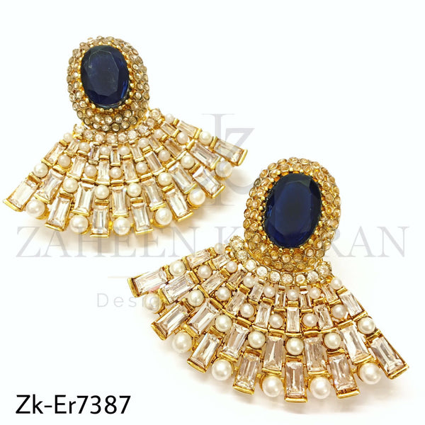 Sapphire zircon earrings