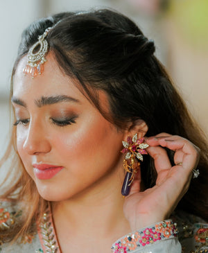 Floral pink dangling