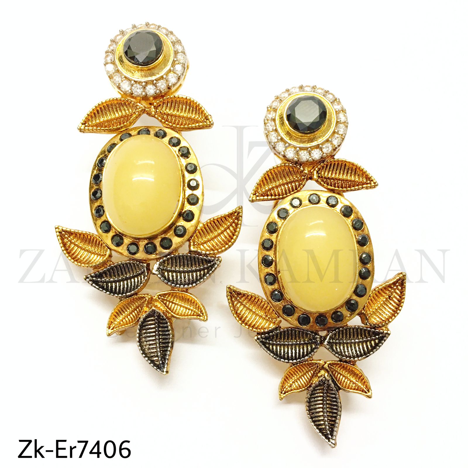 Jade leaf earrings