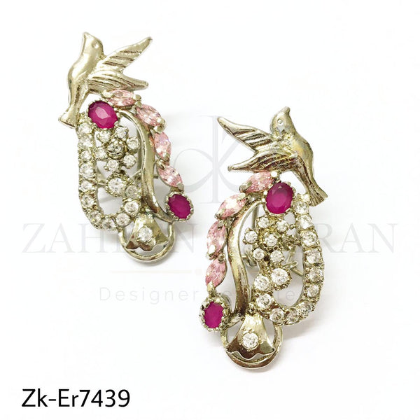 Pink Sparrow studs