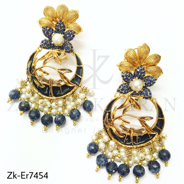 Sapphire moon earrings