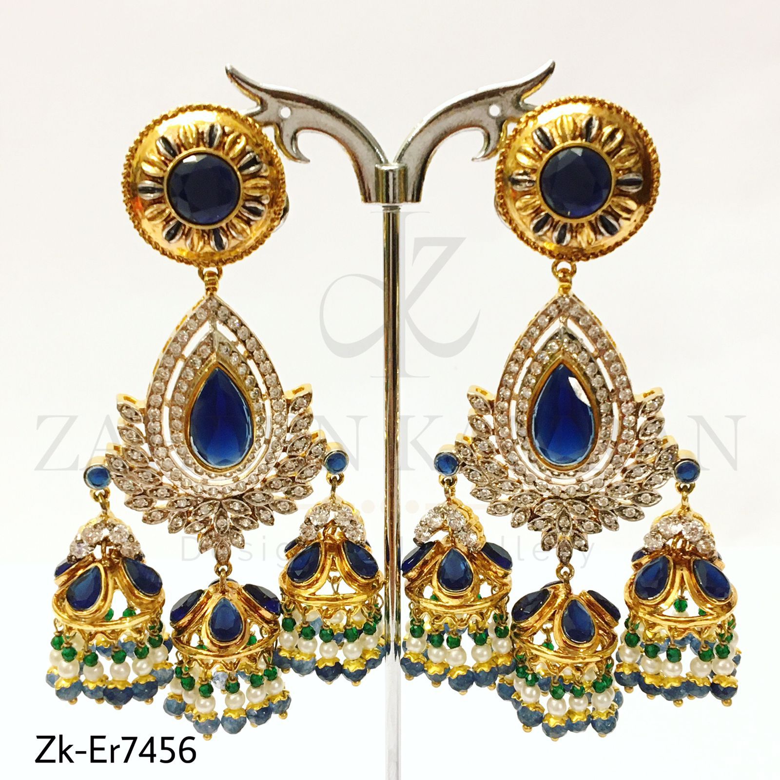 Sapphire vintage jhumki