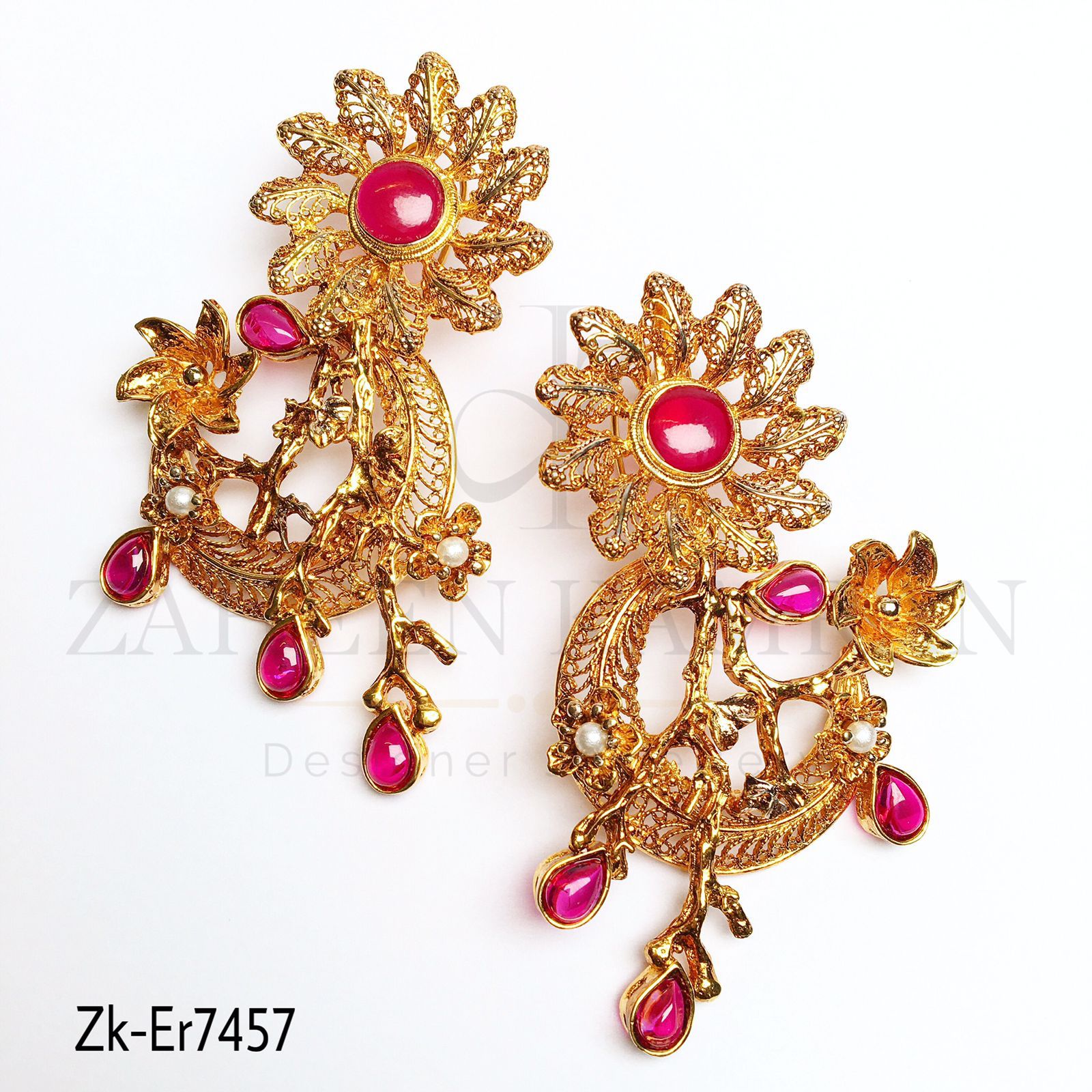 3D floral earrings