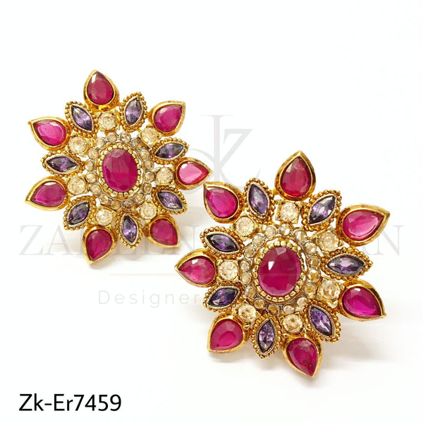 3D floral studs