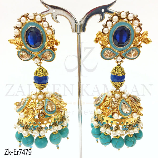 Sapphire traditional jhumki