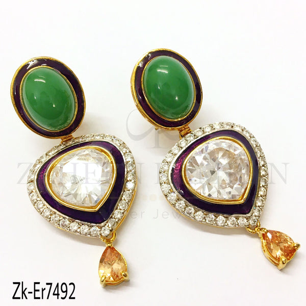 Jade green stylish earrings