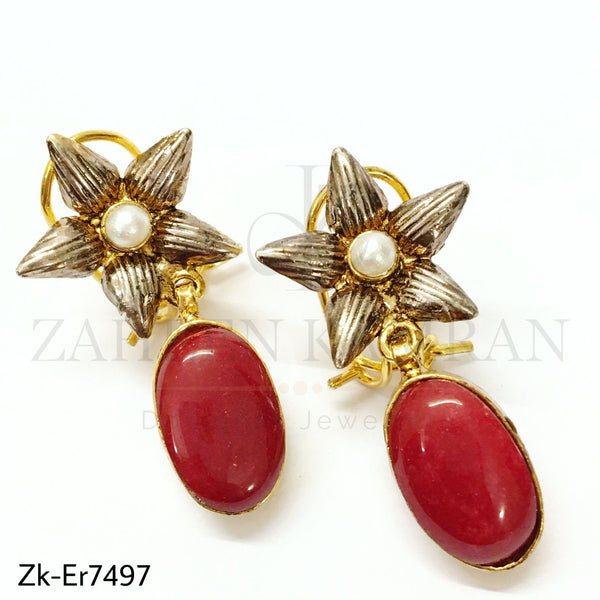 Red stone studs