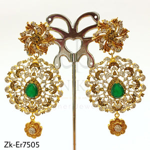 Emerald chunky earrings