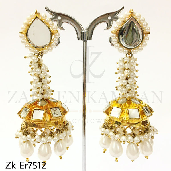 Kundan pearl jhumki