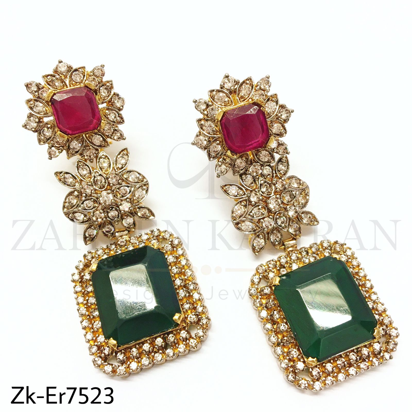 Squarish zirconia danglers