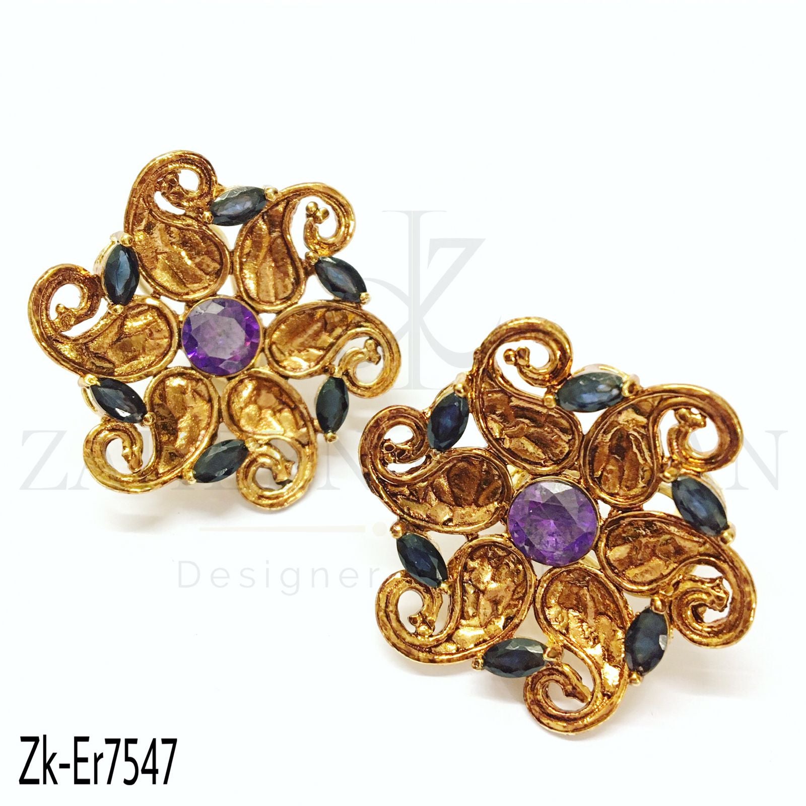 Antique sapphire studs