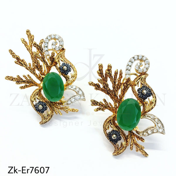 Emerald vintage studs