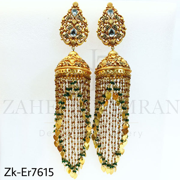 Long golden hanging jhumki