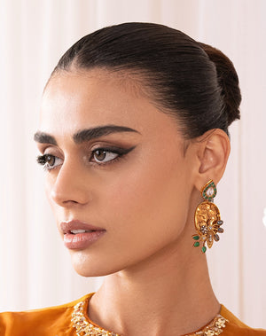 Stylish golden earrings