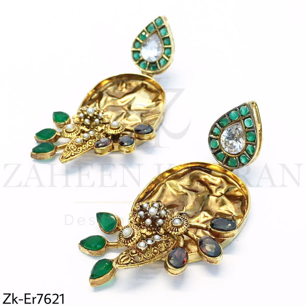 Stylish golden earrings