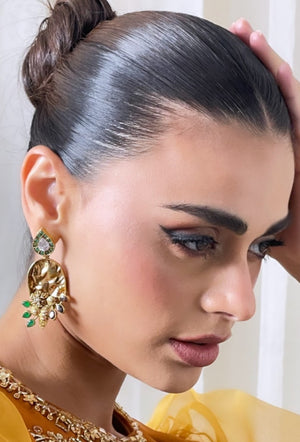 Stylish golden earrings