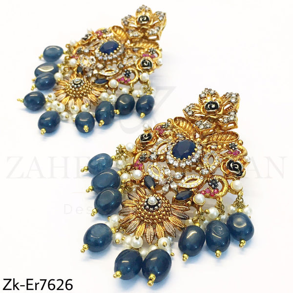 Traditional sapphire earrings