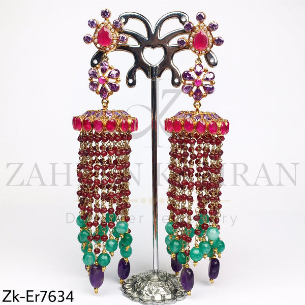 Vintage beaded long earrings